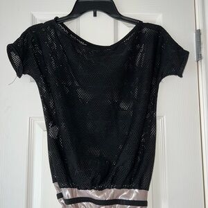 Black mesh top